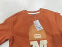 巴布豆（BOBDOG）男童女童春秋童裝潮酷帥氣時(shí)髦新款男孩圓領(lǐng)衛衣兒童衣服 焦橙130 曬單實(shí)拍圖