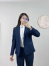 晨芙職業(yè)西裝女套裝氣質(zhì)英倫風(fēng)商務(wù)前臺面試正裝小西服外套工裝工作服 藍色外套+西褲 S 建議80-90斤 曬單實(shí)拍圖