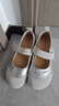 天美意【章若楠同款】瑪麗珍女鞋商場(chǎng)同款平底舒適休閑小皮鞋 銀色 38 曬單實(shí)拍圖