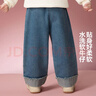 ASK JUNIOR兒童褲子2025秋季小童腳口毛邊翻邊牛仔褲女童直筒褲長(cháng)褲 曬單實(shí)拍圖