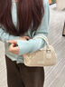 熱風(fēng)2026新款波士頓手提斜挎單肩保齡球包時(shí)尚實(shí)用生日禮物送女生老婆 【白杏色+臘腸狗掛飾】小眾輕奢品牌高級感小包 通勤腋下包送女朋友老婆女生 曬單實(shí)拍圖