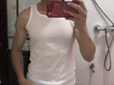 邁迪薩美式螺紋背心男款白色打底上衣無(wú)袖坎肩緊身彈性健身運動(dòng)馬甲 白色 M 曬單實(shí)拍圖