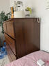 2026新款美式斗柜收納柜靠墻五斗柜房間置物柜客廳復古儲物柜 100CM白+深胡桃 【兩門(mén)三抽】 大容量 曬單實(shí)拍圖