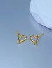 中國黃金（CHINA GOLD）愛(ài)心黃金耳釘女款足金心形5G耳飾養耳洞婦女節生日禮物送女友老婆 愛(ài)心耳釘 約1g 曬單實(shí)拍圖