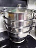 花沐禧加厚不銹鋼蒸鍋蒸饅頭做飯湯鍋多層多功能蒸籠電磁爐煤氣灶鍋具 【特厚加深】  34cm 五層【1鍋+4蒸籠】送蒸布百潔布 曬單實(shí)拍圖