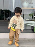 G.duck小黃鴨童裝男童套裝春秋2026新款帥氣兒童衣服男孩小熊襯衣兩件套 咖啡色 120 建議5~6歲【110-120cm】cm 曬單實(shí)拍圖
