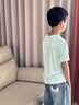真維斯童裝男童短袖t恤夏季兒童純棉透氣運動(dòng)上衣男孩時(shí)尚防蚊褲 【純棉短袖】白/J藍色元素K 110 曬單實(shí)拍圖