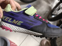 卡爾美（KELME）兒童足球鞋TF碎釘魔術(shù)貼免系帶防滑耐磨球鞋 紫黑  35  曬單實(shí)拍圖