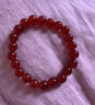 普陀山2026馬年本命年紅瑪瑙手串女款紅色天然瑪瑙珠黃金手鏈新年禮物 曬單實(shí)拍圖