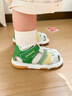 牧童叫叫鞋嬰兒步前鞋夏季男童皮面涼鞋一歲軟底透氣女寶寶鏤空鞋子 新芽綠7296 19 鞋內長(cháng)14.0cm 曬單實(shí)拍圖