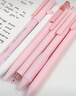 KACO 不錯粉色套裝0.5黑芯中性筆6支 大容量學(xué)生刷題書(shū)寫(xiě)筆記辦公文具簽字速干順滑  曬單實(shí)拍圖