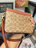 蔻馳（COACH）奧萊女士女包經(jīng)典標志涂層CASSIE 19號斜挎包單肩包通勤 B4/棕黃色 焦糖色 曬單實(shí)拍圖