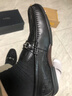 金利來(lái)（Goldlion）男鞋春季新款時(shí)尚真皮豆豆鞋休閑樂(lè )福鞋軟底舒適透氣套腳商務(wù)皮鞋 黑色 44 曬單實(shí)拍圖