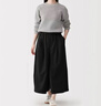 MUJI 女式 木棉混輕量斜紋裙褲 女款女裝長(cháng)款26年春季新品 BE20SA6S 黑色 S (155/62A) 曬單實(shí)拍圖