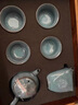 漢帝唐韻（HDTYUN）哥窯青瓷茶具套裝名家手工冰裂鐵胎功夫茶壺家用辦公黑冰花泡茶壺 黑冰花一壺四杯 曬單實(shí)拍圖