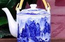傳世瓷 景德鎮陶瓷茶壺大容量飯店涼水壺特大號冷水壺青花提梁泡茶壺水壺陶瓷壺涼水壺特大泡茶壺 含苞欲放2.0 曬單實(shí)拍圖