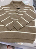 帕什羊絨衫女100%山羊絨25秋冬新polo領(lǐng)條紋加厚寬松針織毛衣JFNZ-105 摩卡棕 均碼 曬單實(shí)拍圖