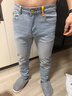花花公子（PLAYBOY）牛仔褲男春秋新款修身彈力小腳褲子男百搭時(shí)尚韓版休閑長(cháng)褲 曬單實(shí)拍圖
