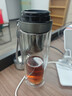 閩藍藍雙層玻璃杯茶水分離男士一鍵開(kāi)蓋便攜車(chē)載高硼硅耐高溫防摔泡茶杯 鋼本灰500ml【提繩款+升級加厚】 曬單實(shí)拍圖