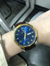 POEDAGAR瑞士正品男士手表奢華防水時(shí)尚韓版雙日歷夜光潮流手表男石英腕表 810間金殼藍面皮帶款 41mm 曬單實(shí)拍圖
