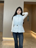 波司登（BOSIDENG）26春季輕奢鵝絨羽絨馬甲女士高智通勤短款外套B260114232 【店長(cháng)推薦】空氣淺藍 5C06 XS 155/80A 體重約100斤以?xún)?曬單實(shí)拍圖