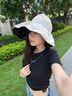 Charm Kendo防曬帽女防紫外線(xiàn)太陽(yáng)帽黑膠漏馬尾漁夫空頂帽遮陽(yáng)帽戶(hù)外休閑 米色 曬單實(shí)拍圖