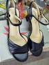 紅蜻蜓柔軟羊皮高跟鞋女夏季粗跟女鞋魚(yú)嘴鞋通勤涼鞋WFK25030 黑色 38 曬單實(shí)拍圖