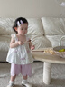 班喜迪女童套裝夏裝2026新款洋氣時(shí)髦兒童吊帶上衣薄款褲子寶寶童裝夏季 紫色 80 曬單實(shí)拍圖