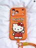 吾創(chuàng  )吾藝適用蘋(píng)果17手機殼新款軟硅膠HelloKitty帶腕繩iPhone16ProMax保護套15情侶女14高級感 【細閃凱蒂貓橙】臻品硅膠殼丨帶腕繩 iPhone17 promax 曬單實(shí)拍圖