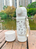 格非爾（Good fell）史努比兒童保溫杯小學(xué)生上學(xué)專(zhuān)用三飲杯便攜飲水陶瓷內膽吸管水壺 奶白色450ml【316陶瓷覆層內膽+一杯三飲】贈清潔工具 曬單實(shí)拍圖