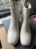 達芙妮官方真皮馬丁靴女加絨2026秋冬新款法式粗跟短靴女氣質(zhì)瘦瘦靴子女 米白色【真皮系列】 35 曬單實(shí)拍圖