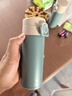MiGo莫蘭迪彈跳保溫杯簡(jiǎn)約隨行小巧316不銹鋼男女兒童學(xué)生350ml松瓦綠 曬單實(shí)拍圖
