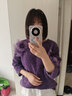 銘匯通超美超仙立體花朵拉絨毛衣女氛圍感秋冬新款針織衫打底衫毛衣 紫色 M 曬單實(shí)拍圖