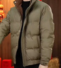 皮爾卡丹（pierre cardin）羽絨服男士秋冬季保暖加絨加厚商務(wù)立領(lǐng)防風(fēng)防寒外套 綠色 2XL 曬單實(shí)拍圖