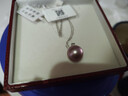 阮仕18k金淡水珍珠吊墜簡(jiǎn)愛(ài)珍珠頸飾經(jīng)典簡(jiǎn)約款送女友送閨蜜珠寶 18K金-白色/12-12.5mm/紫色 曬單實(shí)拍圖