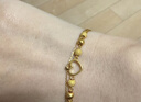 周大福甜蜜心形金珠黃金雙層手鏈(工費:260計價(jià))EOF63生日禮物 16.25cm 足金 約4.95g 曬單實(shí)拍圖