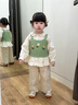 幼歌（YOUGE）春新嬰幼兒手工鉤花森系背心中小童全棉毛衣馬甲 綠色 90 cm 曬單實(shí)拍圖