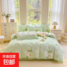 100全棉四件套純棉三件套清新小仙女被罩床單床笠款家居床上用品 春潯花鑒【全棉已質(zhì)檢】 1.8m床單款四件套 曬單實(shí)拍圖