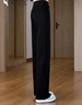 啄木鳥(niǎo)褲子女直筒褲2025秋冬新款高腰顯瘦顯高百搭衛褲休閑褲 黑色 XL 曬單實(shí)拍圖