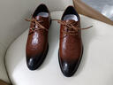 普步仕品牌真皮皮鞋男2026年新款商務(wù)正裝尖頭防臭男鞋休閑內增高軟底鞋 棕色內增高 39 曬單實(shí)拍圖