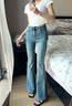 拉夏貝爾超火滿(mǎn)天星閃鉆微喇牛仔褲女春季爆款燙鉆辣妹顯瘦喇叭褲 曬單實(shí)拍圖