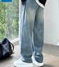 真維斯牛仔褲男春季新款高街美式寬松直筒闊腿韓版男生休閑長(cháng)褲子男款 TS03懷舊藍 XL 【適合130-150斤穿】 曬單實(shí)拍圖