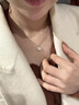 玫瑰金滿(mǎn)天星小裙子項鏈女扇形吊墜18K彩金鎖骨鏈送女友新年禮物 玫瑰金小裙子項鏈送(禮盒) 曬單實(shí)拍圖