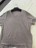 京東京造女士針織亞麻短袖T恤26春夏馬年新款女裝打底衫拿鐵色 2XL 曬單實(shí)拍圖