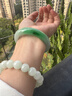 緬甸冰種翡翠手鐲高檔玉手鐲淺綠飄花玉鐲子女款正品真玉鐲送禮物 53號 曬單實(shí)拍圖