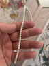 meluxe18K金天然淡水小米珠珍珠項鏈圓形極光鎖骨鏈 生日禮物送老婆 3.5-4mm 極光微微瑕【18K金尾鏈】 曬單實(shí)拍圖