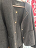 迪賽尼斯（DESIGNICE）2025冬季新款智性通勤氣質(zhì)全羊毛大衣短款圓領(lǐng)毛呢外套女 灰色 M 曬單實(shí)拍圖