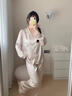 CGZK【100%桑蠶絲】睡衣女春秋季夏款Kitty凱蒂貓高級感長(cháng)家居服套裝 香檳KT【長(cháng)袖+長(cháng)褲+發(fā)圈】 XL 推薦120-140斤 曬單實(shí)拍圖