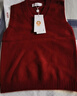 恒源祥【綿羊毛】?jì)和蛎承哪信療o(wú)袖V領(lǐng)針織坎肩中大童馬甲童裝 仙茄紅 160 曬單實(shí)拍圖