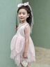 班喜迪女童連衣裙夏裝新款洋氣兒童公主裙周歲禮服背心裙子夏季寶寶紗裙 粉色 120 曬單實(shí)拍圖